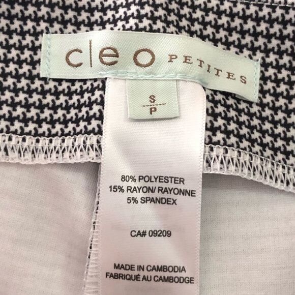 CLEO Petites Size Small Black/White Houndstooth  Skinny Pants - Picture 4 of 4
